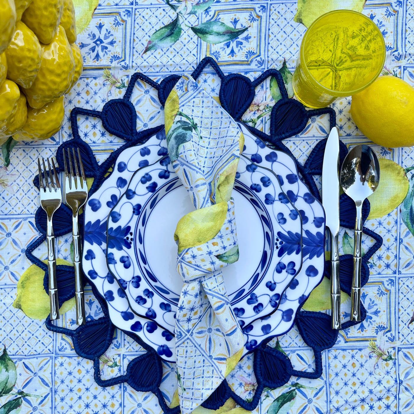 'Lily' Dinner Plate - Blue