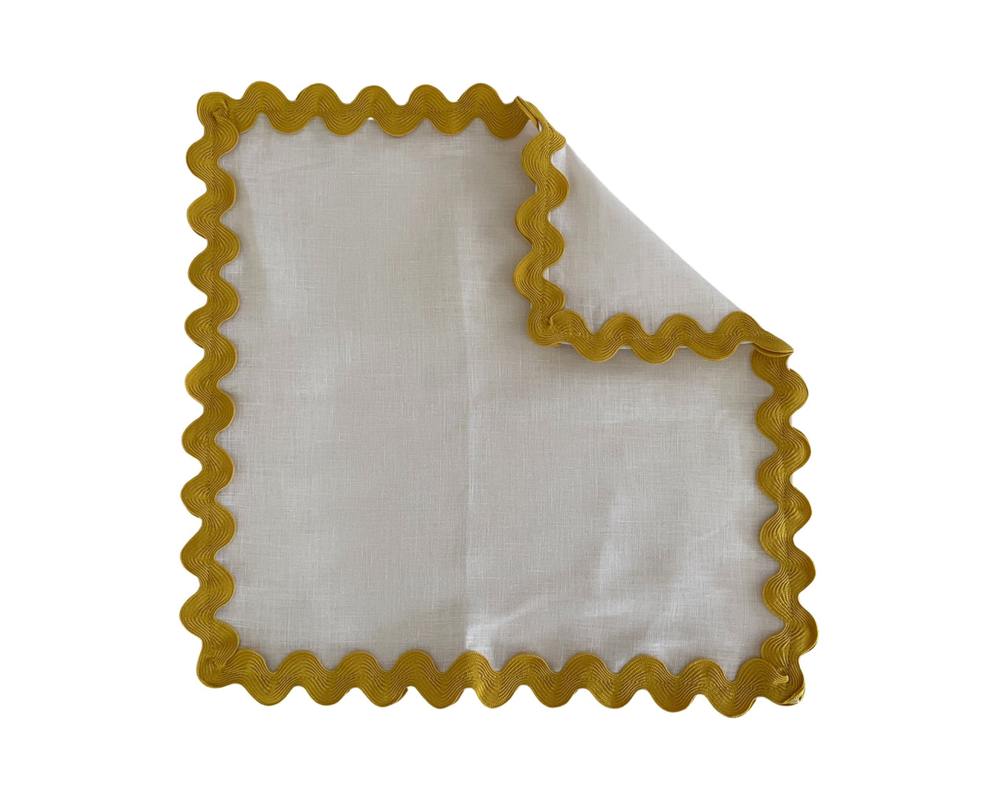 Zig Zag Linen Napkin - Yellow