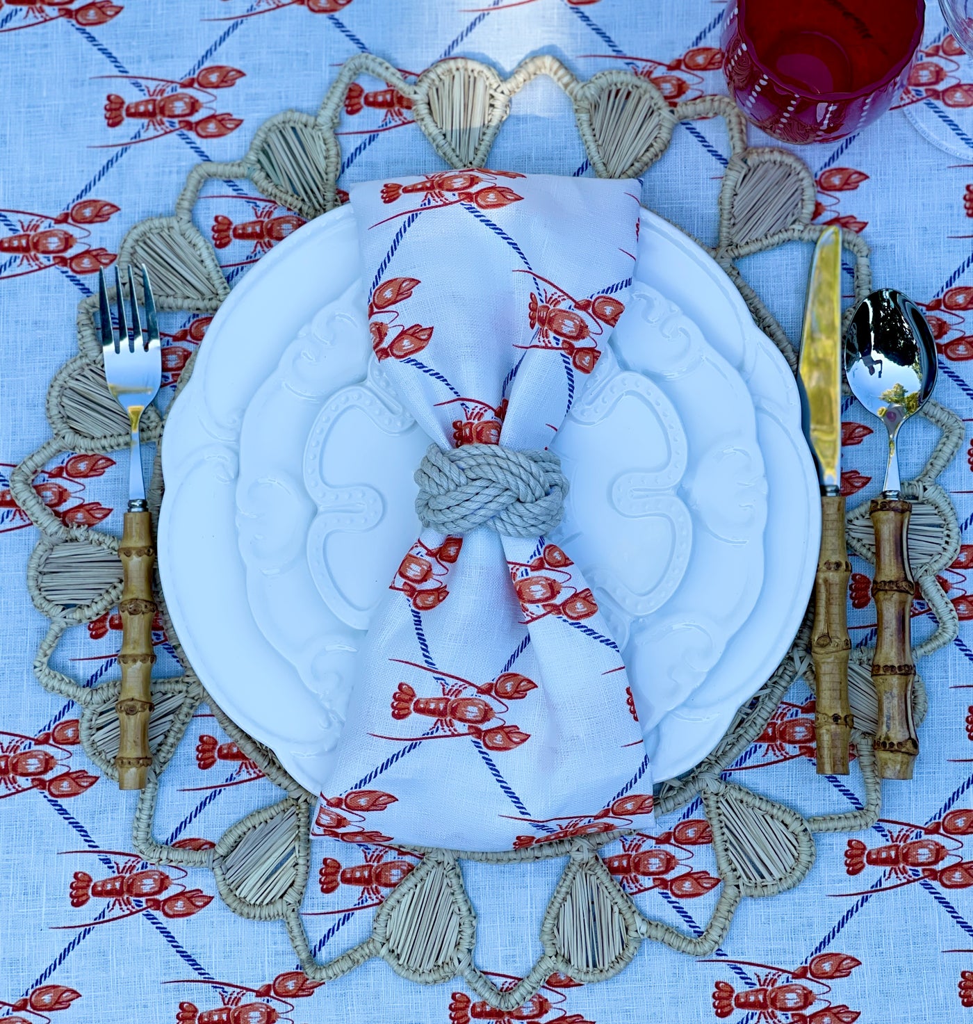 100% Linen Tablecloth - "Ahoy"