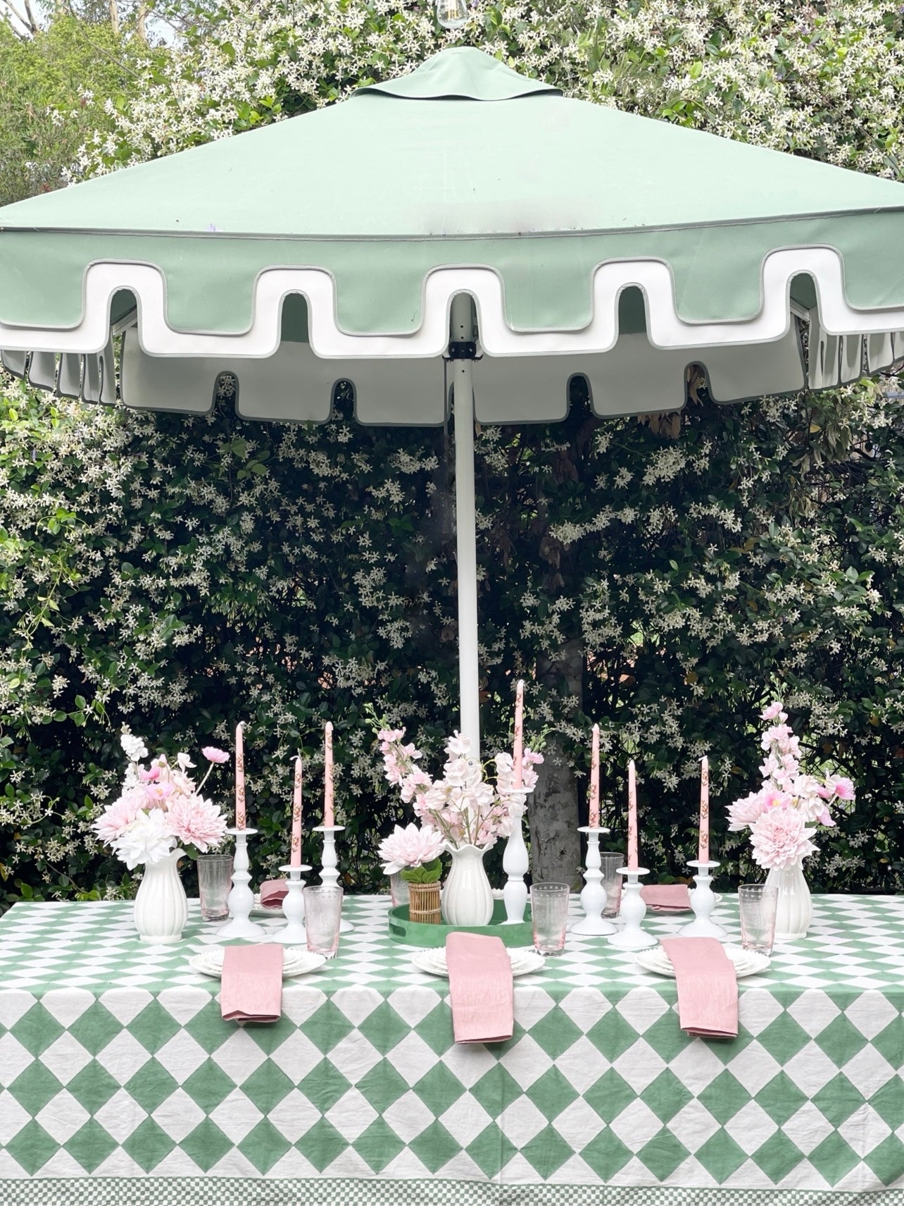 'Cheeky Checker' 100% Cotton Tablecloth - Green