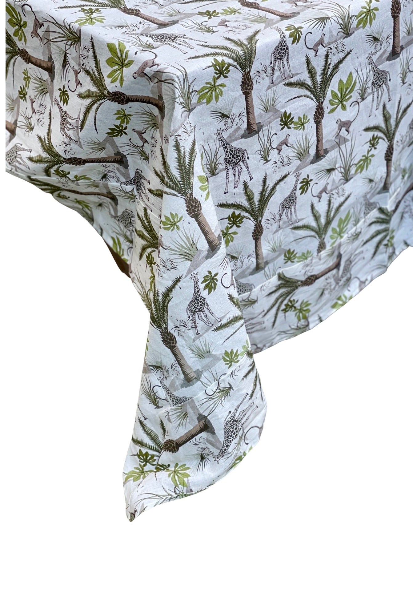 100% Linen Tablecloth - "It's a Jungle"