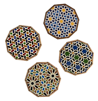 Set of 4 Ceramic Coasters - 'Morocco'