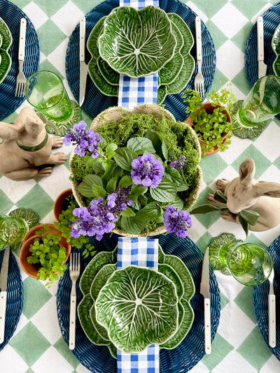 'Cheeky Checker' 100% Cotton Tablecloth - Green