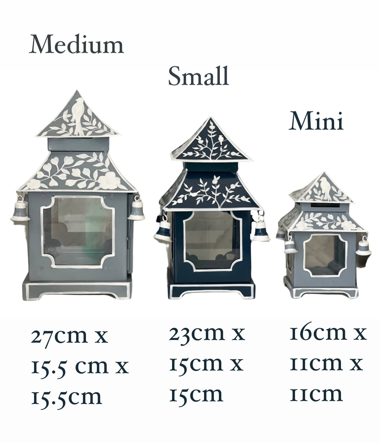 MEDIUM French Blue Chinoiserie Pagoda - Size Medium