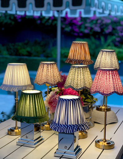 'Iris' Cordless Lamp Base and Ivory 'Raffles' Shade * PURCHASE 2 OR MORE AND SAVE 10% *