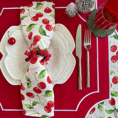'High Tea' 4 pc Placemat Set - 'Merry Red'