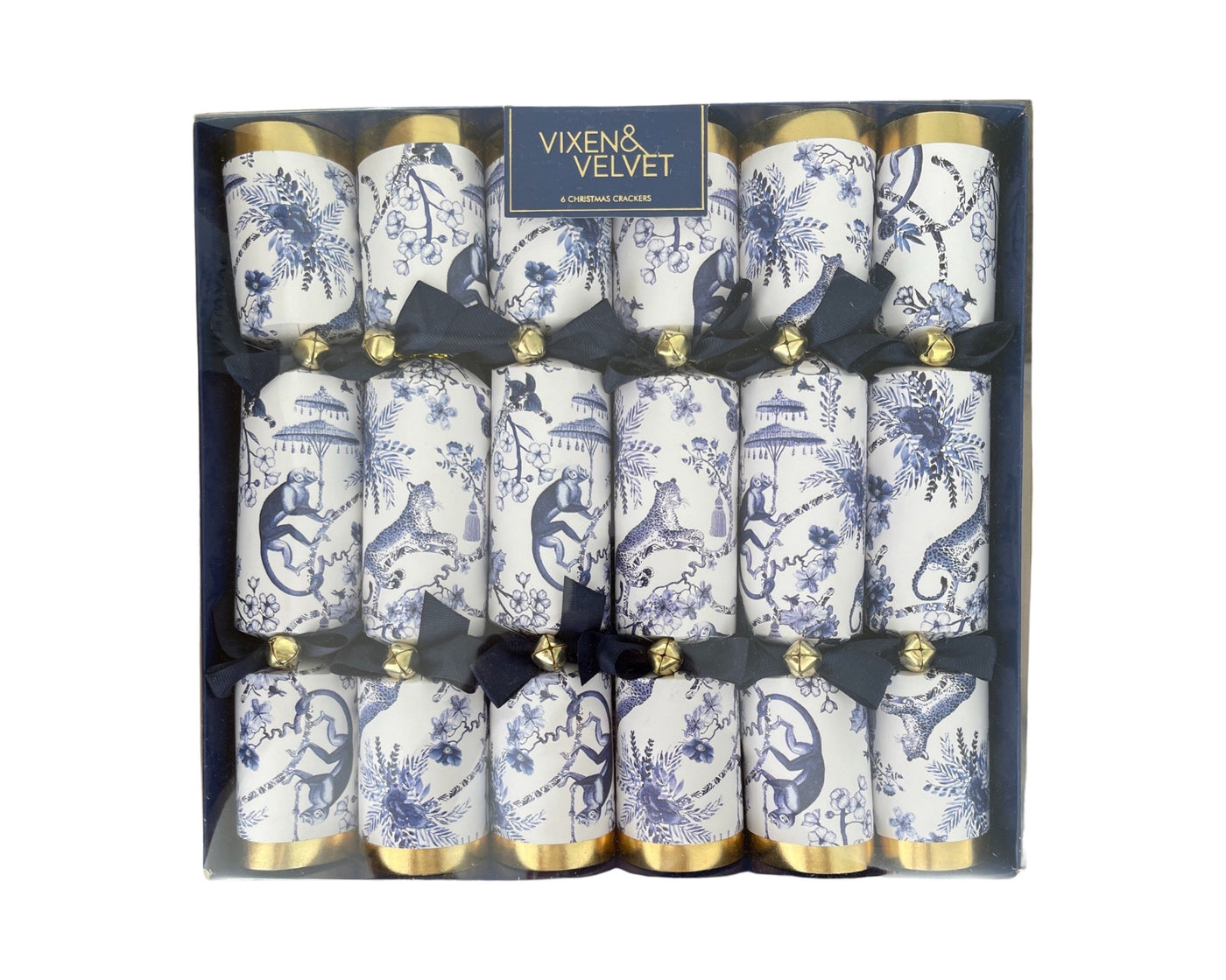 Christmas Crackers 'Chinoiserie Monkey Crackers' Box of Six Crackers