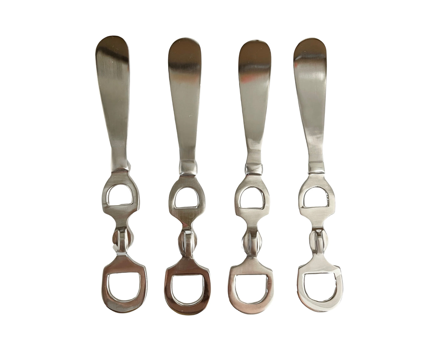 'Horse Bit' 4 pc Spreader Knife Set - Silver