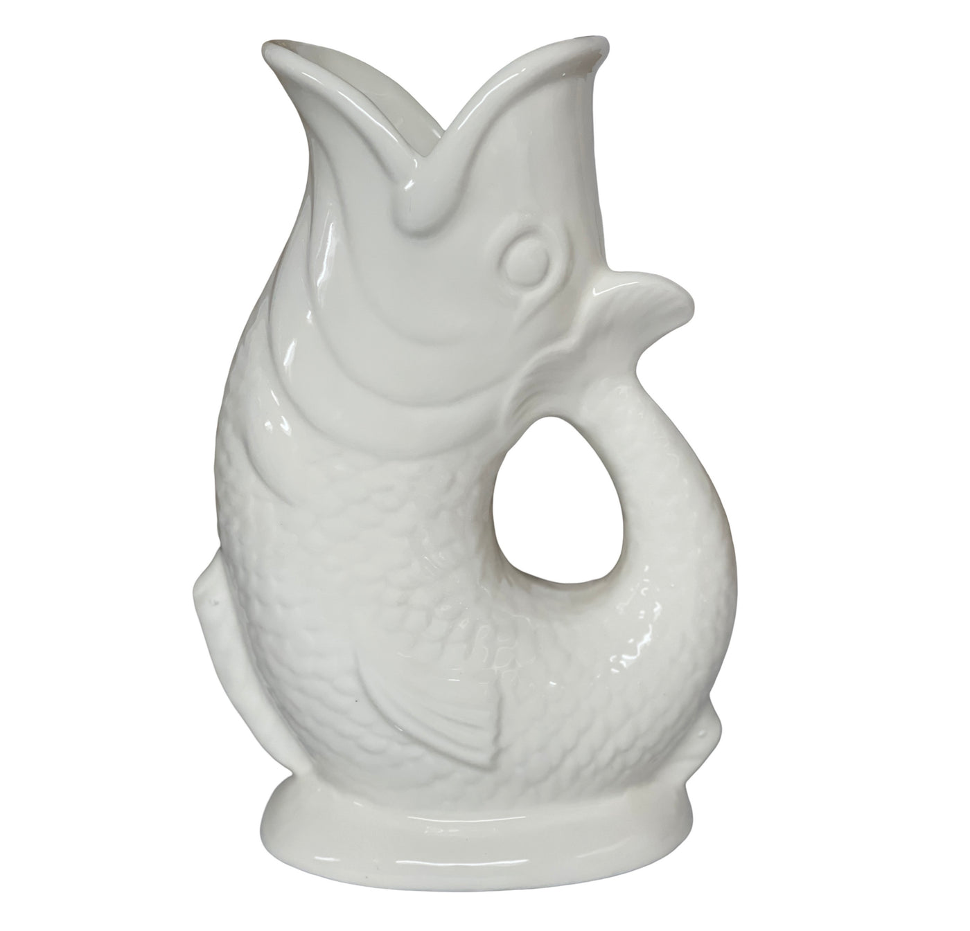 Gurgling Fish Jug - White - 29cm