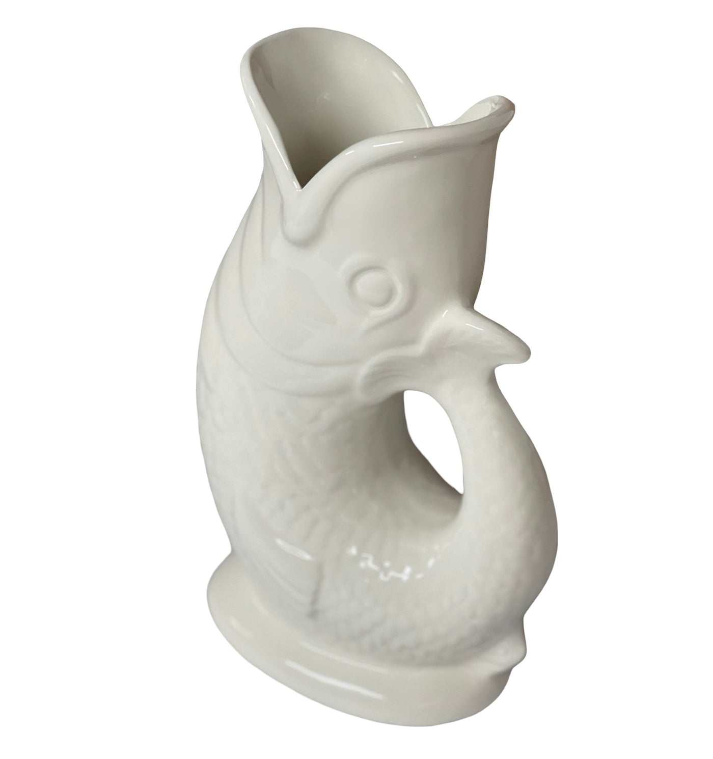 Gurgling Fish Jug - White - 29cm