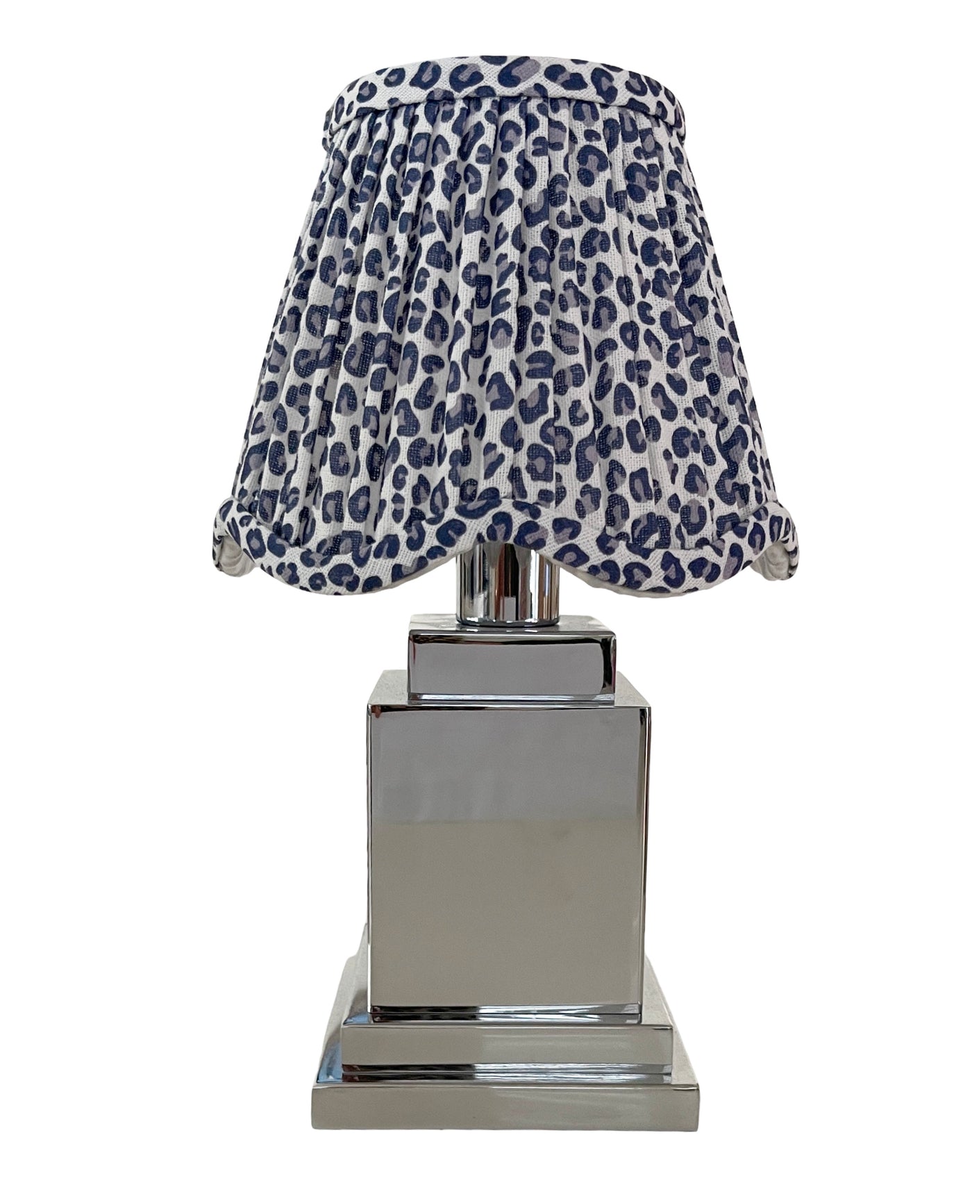 'Stanley' Cordless Lamp Base with Blue Ocelot Linen Shade * PURCHASE 2 OR MORE AND SAVE 10% *