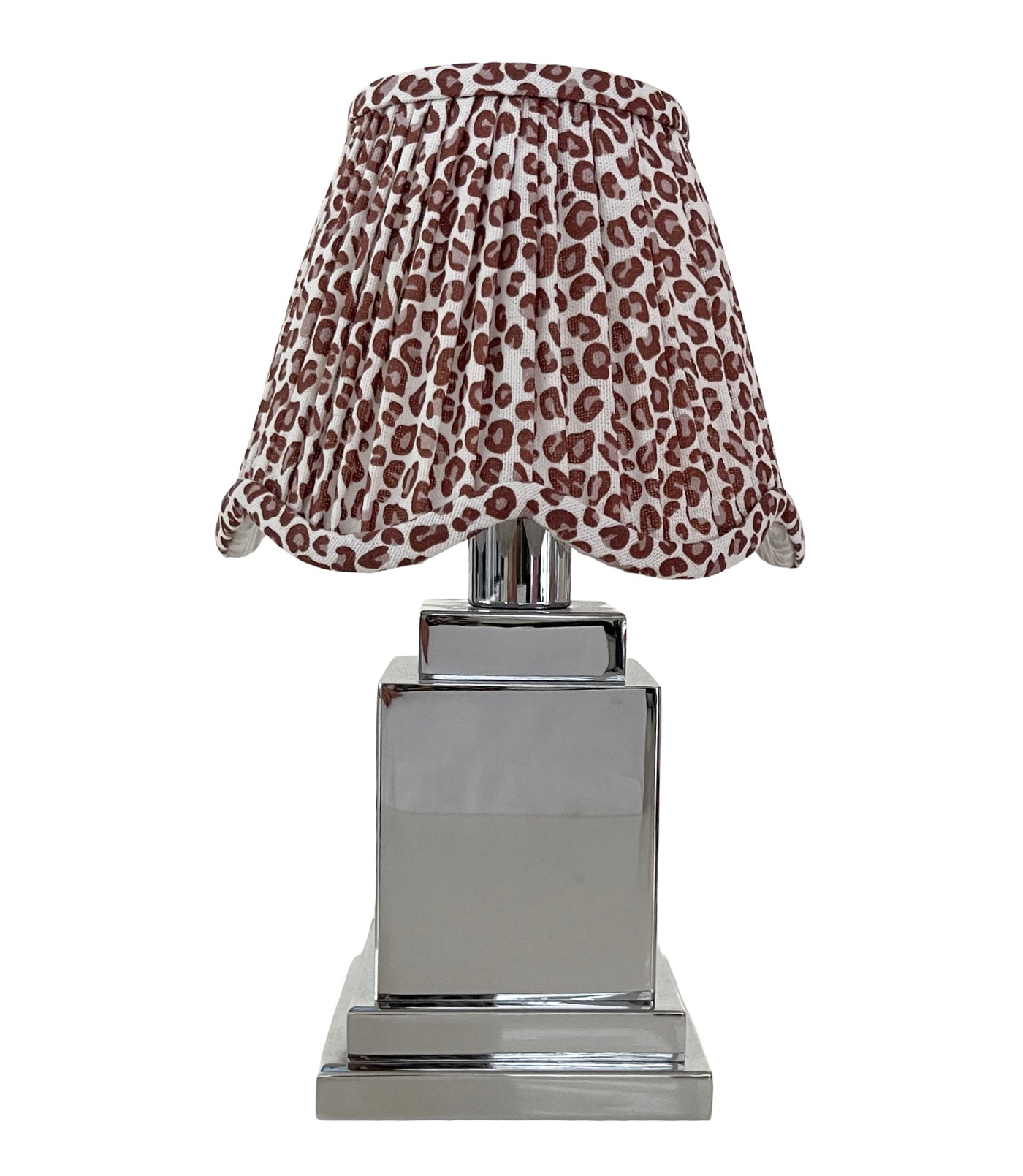 'Stanley' Cordless Lamp Base with Brown Ocelot Linen Shade * PURCHASE 2 OR MORE AND SAVE 10% *