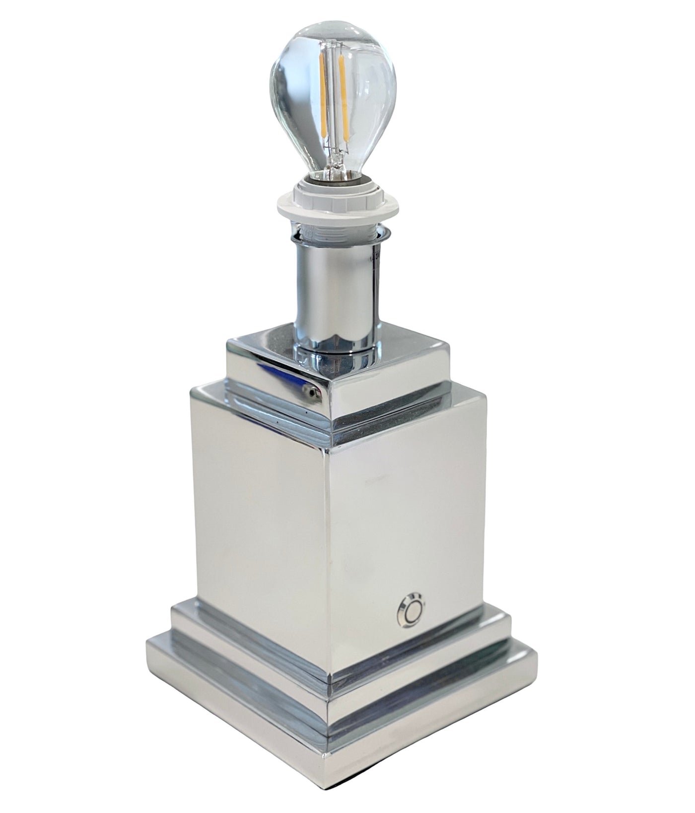 'Stanley' Cordless Lamp Base - Polished Silver