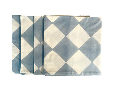 'Cheeky Checker' Set of 4 - 100% Cotton Napkins - BLUE