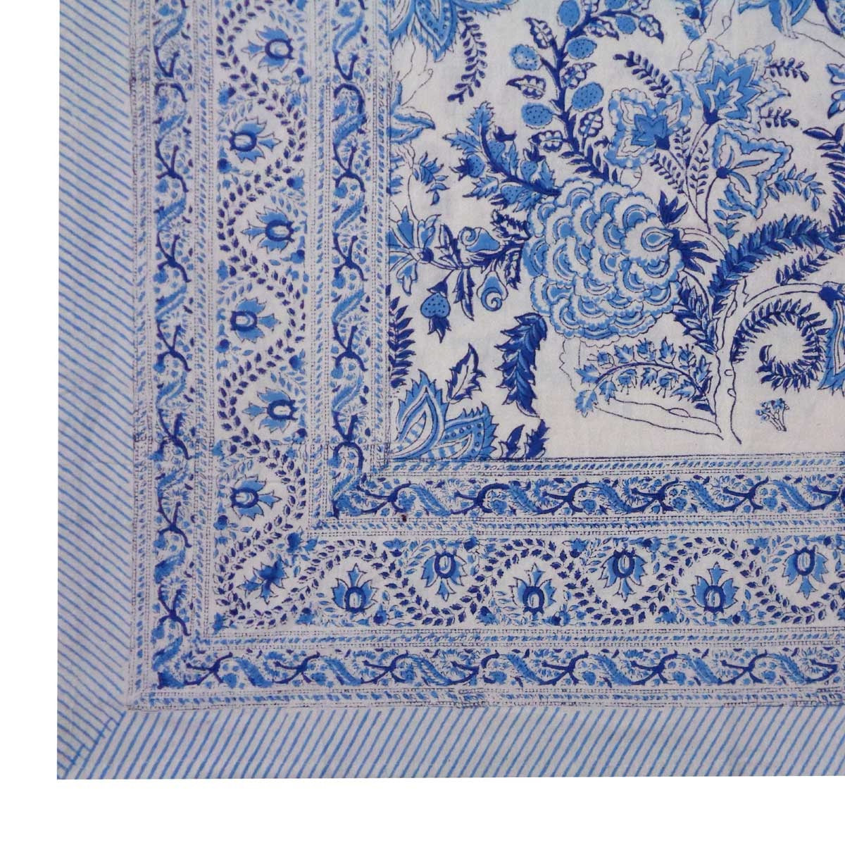 Block Printed Tablecloth 'Blue Palace'