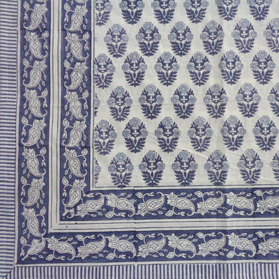 Block Printed Tablecloth 'Starlight Blue'