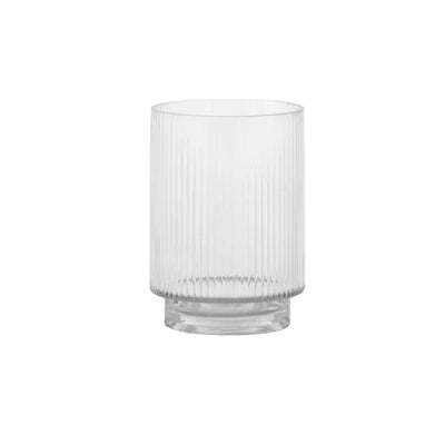 Classic Ribbed Glass Vase - Clear