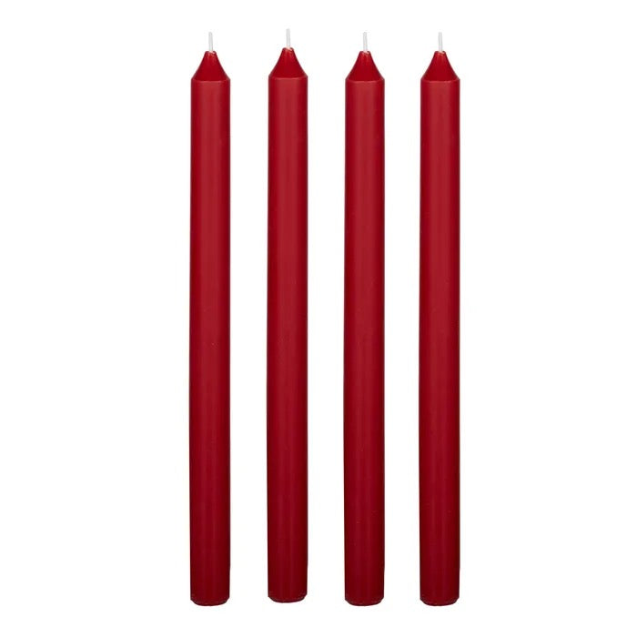 Set of 4 Red Tapered Candles