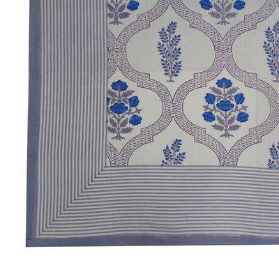 Block Printed Tablecloth 'Zaanh - Blue'