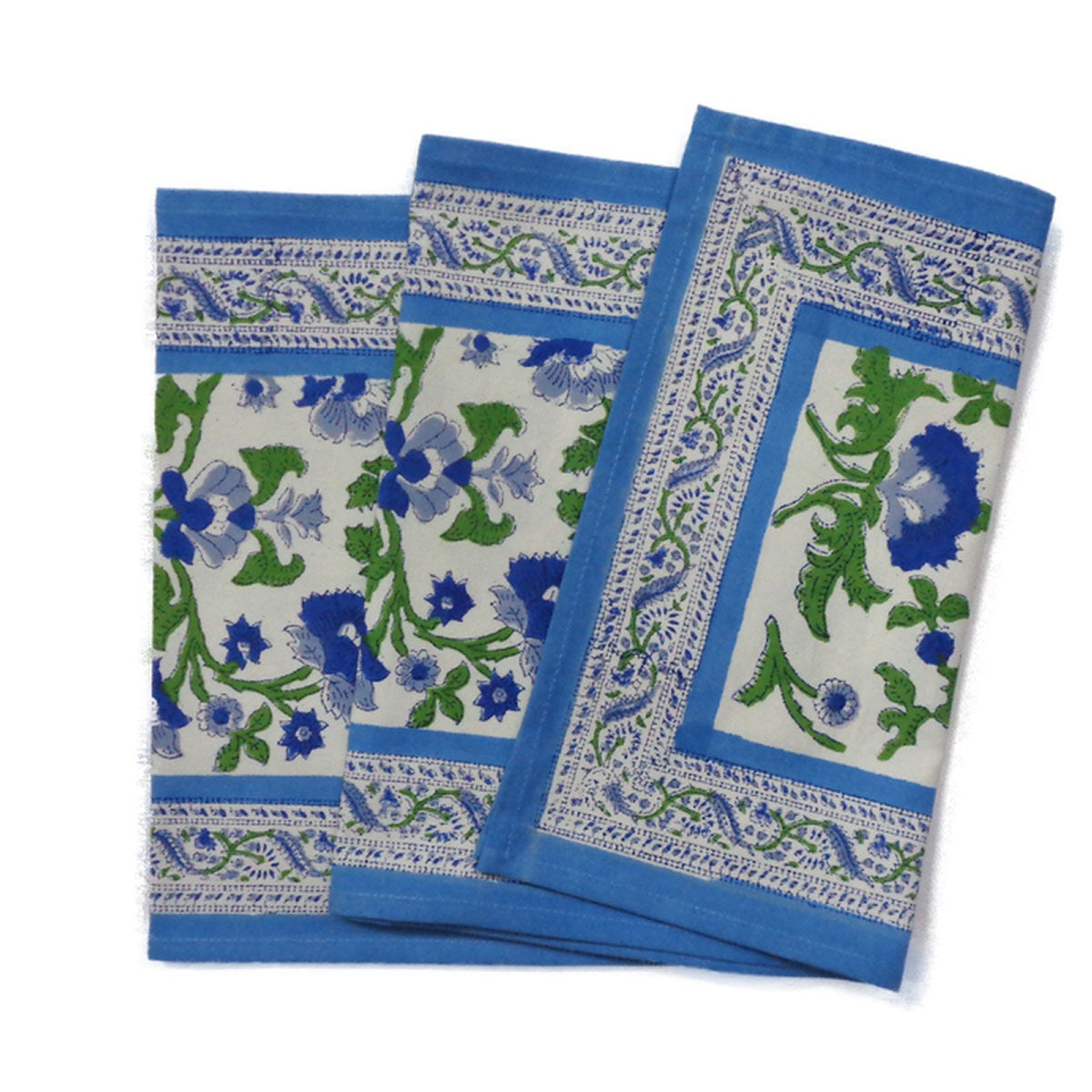 Hand Block Printed 'Rukhsana Blue'  Table Runner