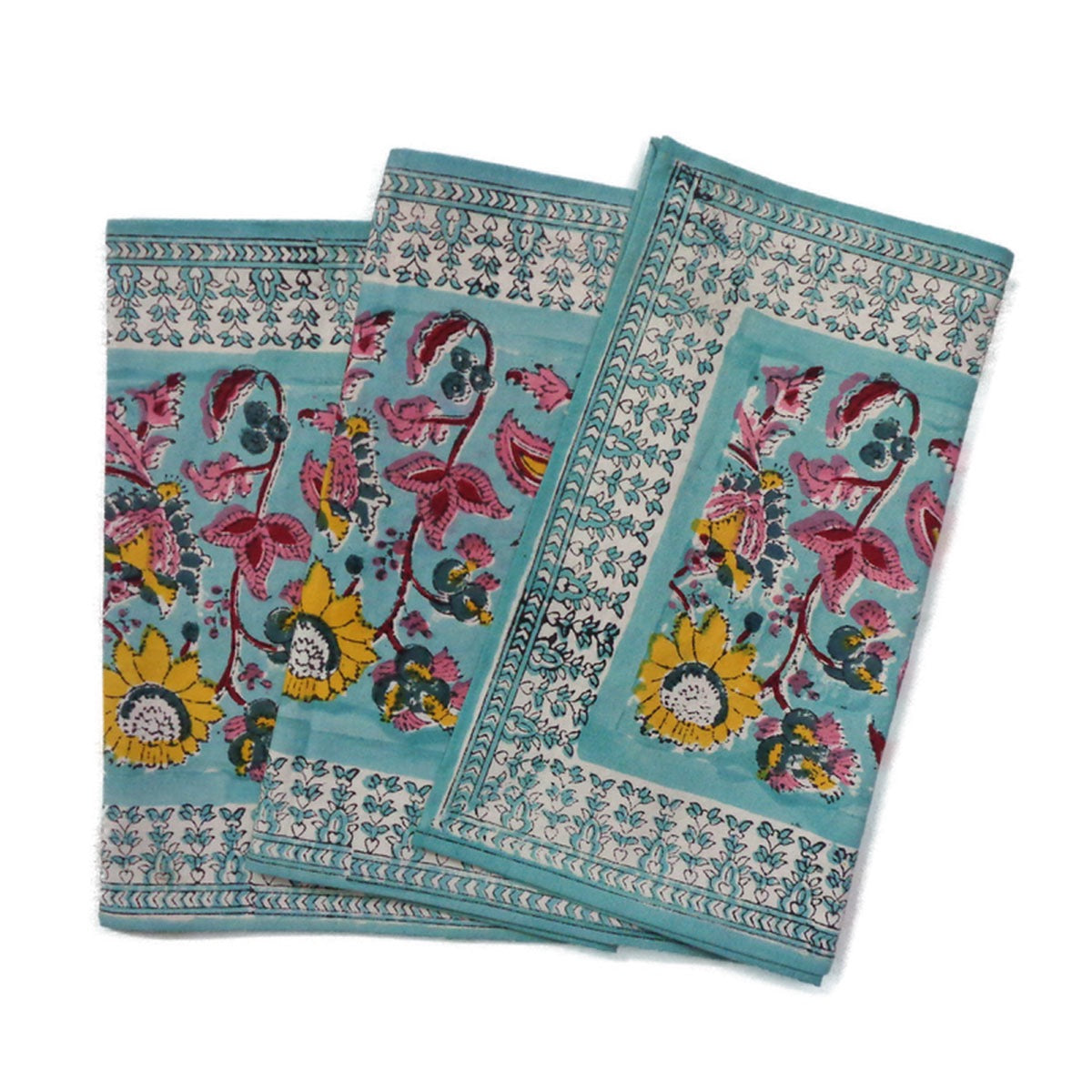 Hand Block Printed 'Phuljhari'  Table Runner