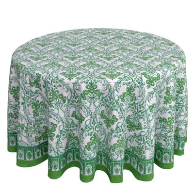 Block Printed Tablecloth 'Rani - Green'