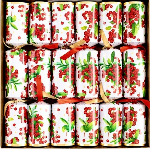 Christmas Crackers 'Christmas Berry'  Box of Six Crackers