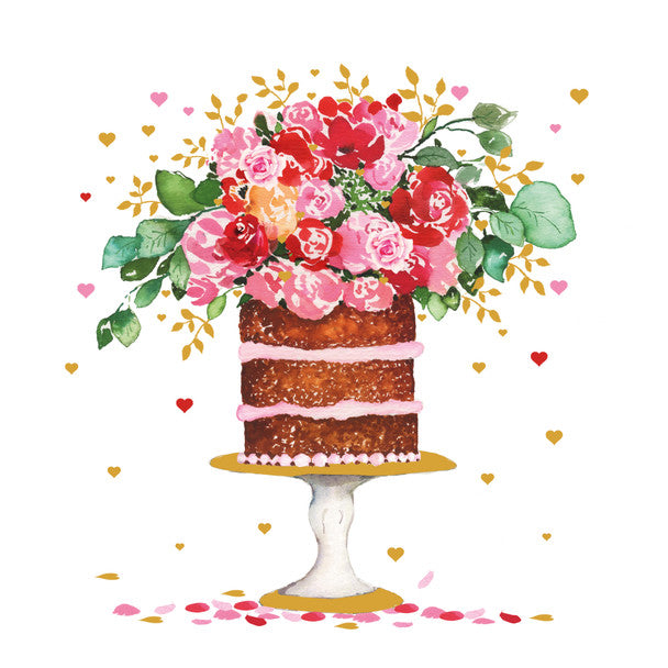 Paper Napkins - Cake & Flowers - Luncheon Size 20 Pack