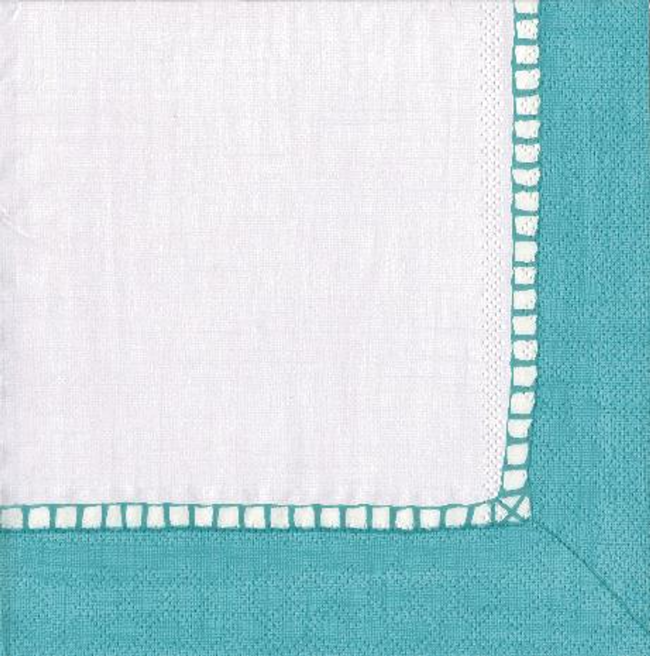 Caspari Paper Napkins - Linen Border - Robin's Egg Blue - Luncheon Size 20 Pack