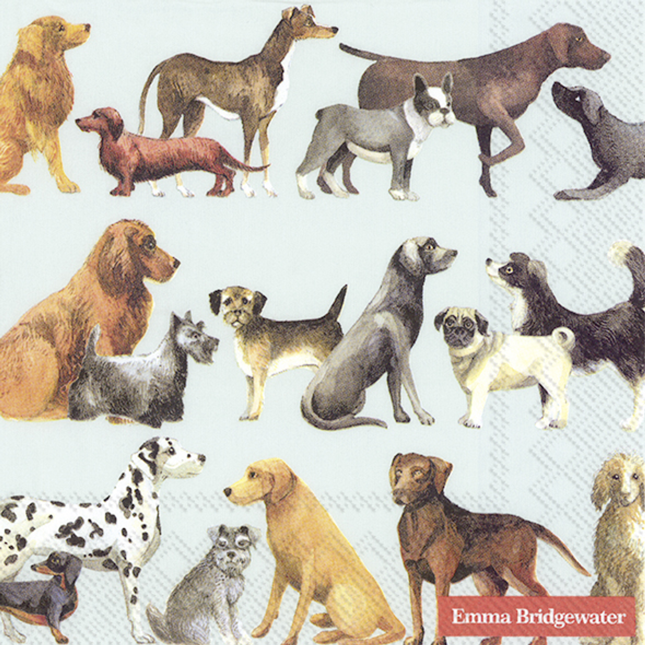 Paper Napkins - Dogs on Light Blue by Emma Bridgewater - Luncheon Size 20 Pack