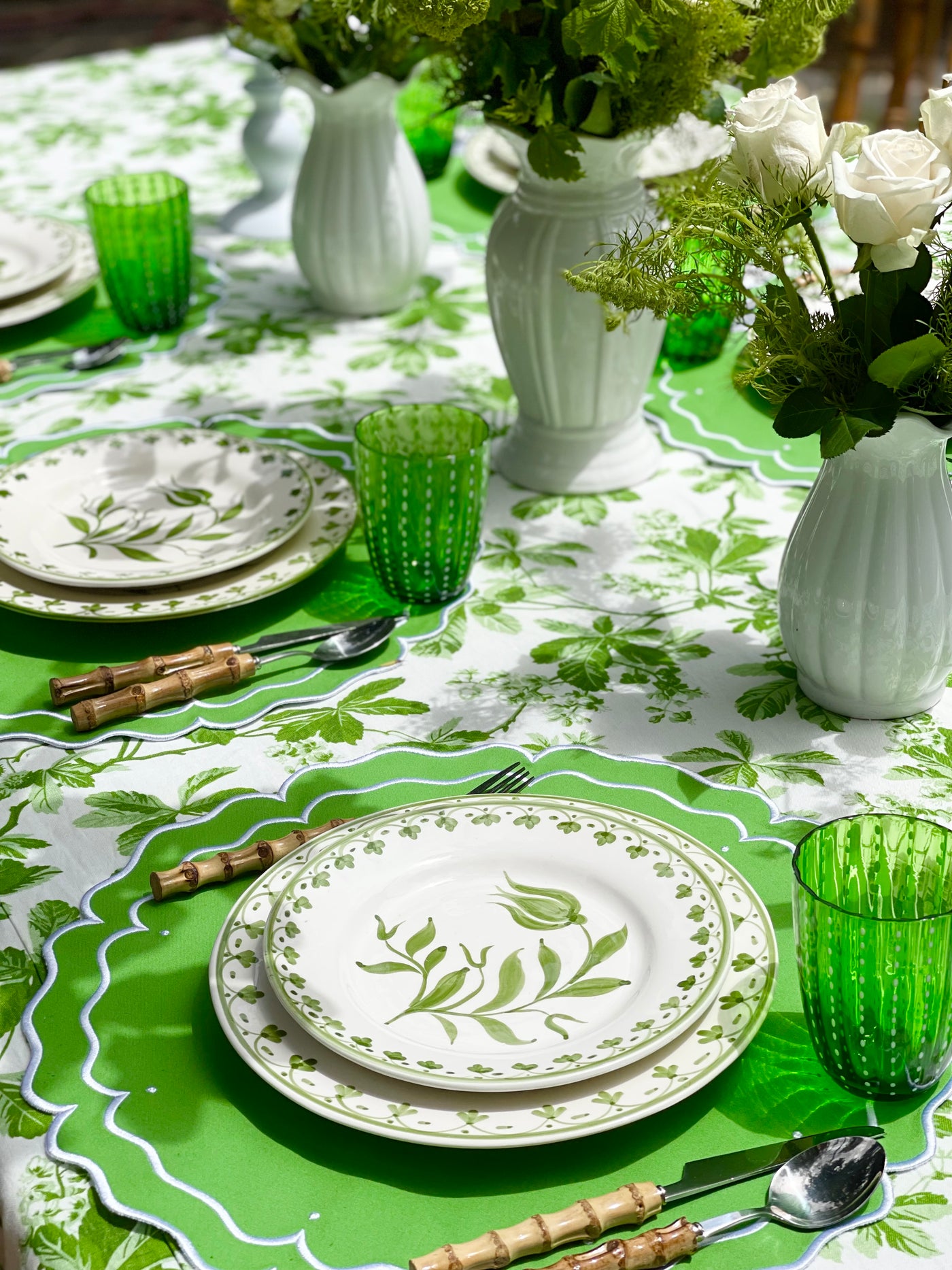 'Chestnut - Green' - Tablecloth by D'Ascoli