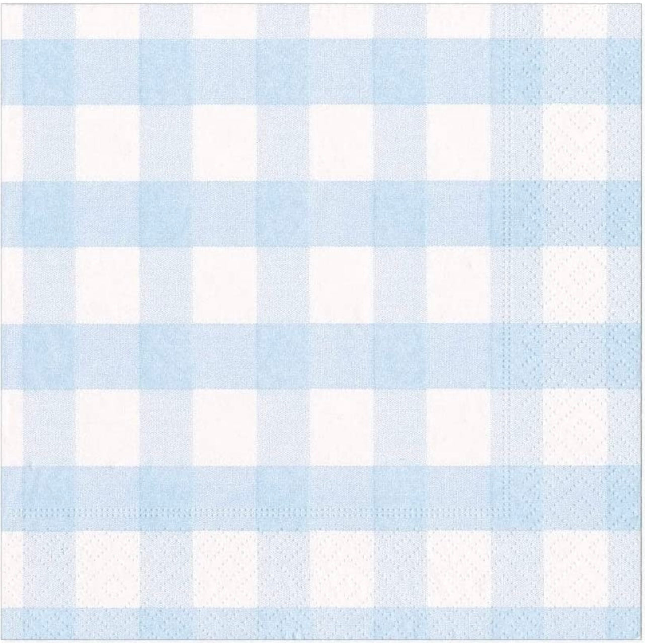 Paper Napkins - Pale Blue Gingham - Luncheon Size 20 Pack
