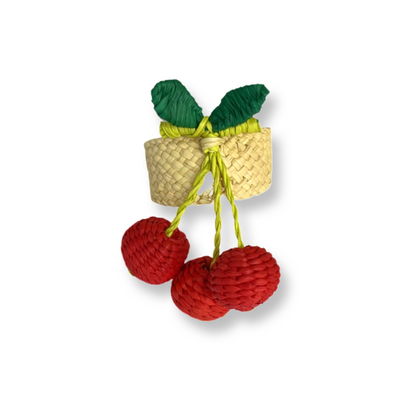 Rattan 'Cherries' Napkin Ring