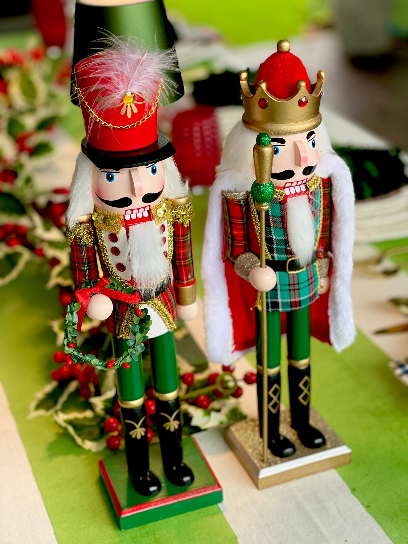 Christmas Nutcracker Statue with Wreath 38cm