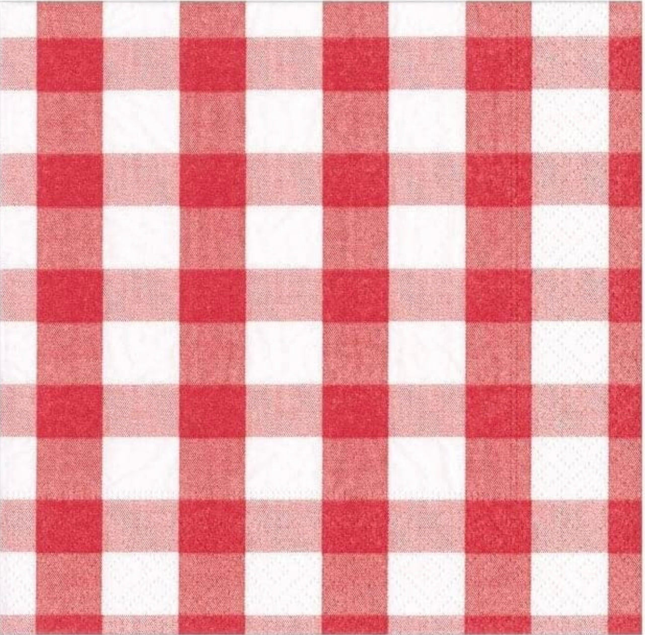 Paper Napkins - Red Gingham - Luncheon Size 20 Pack