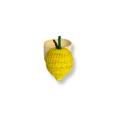 Rattan Lemon Napkin Ring  -Yellow
