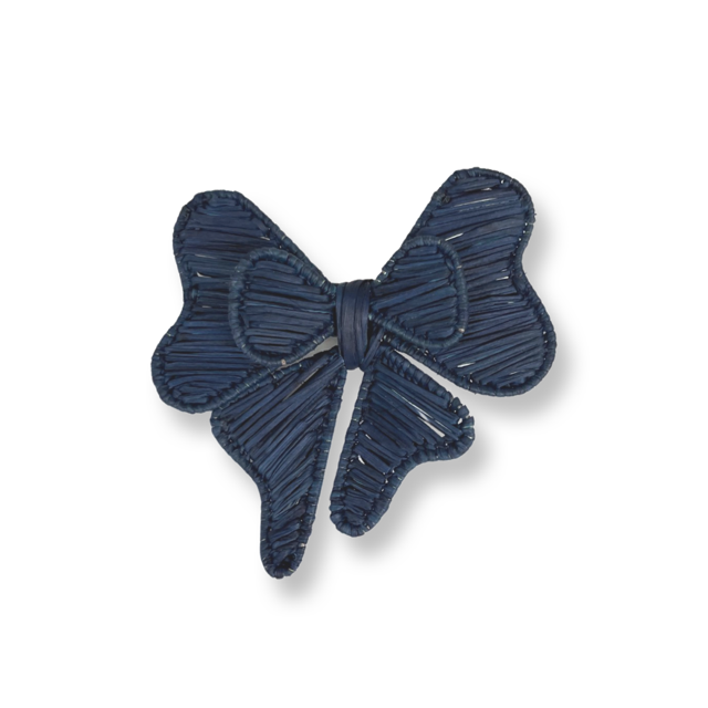 SAMPLES, SECONDS & OVERSTOCKS Rattan Bow Napkin Ring - Navy Blue FINAL SALE