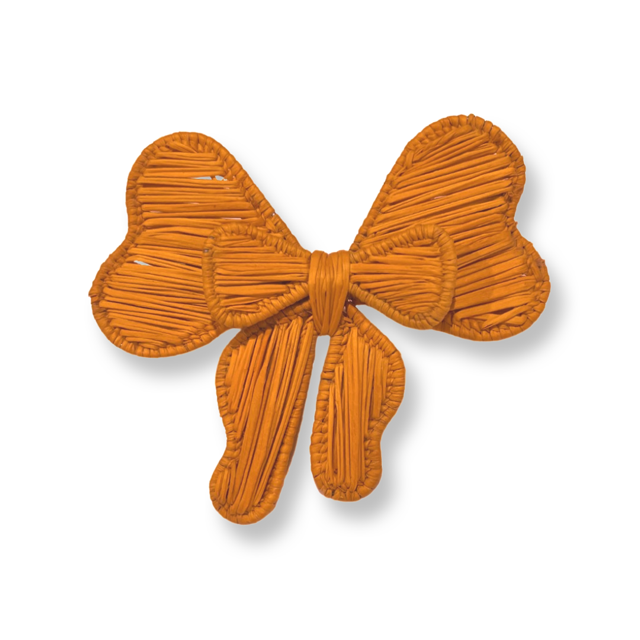 SAMPLES, SECONDS & OVERSTOCKS Rattan Bow Napkin Ring -Mustard Orange FINAL SALE