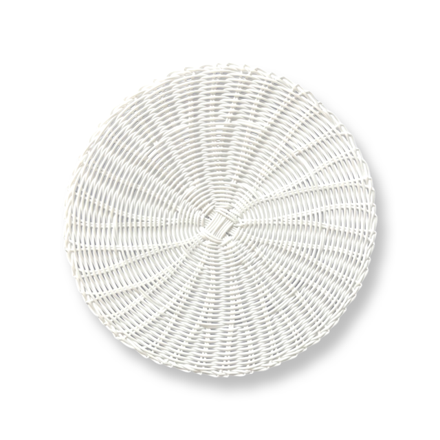 Set of Synthetic Rattan Placemats - Crisp White - Set of 4