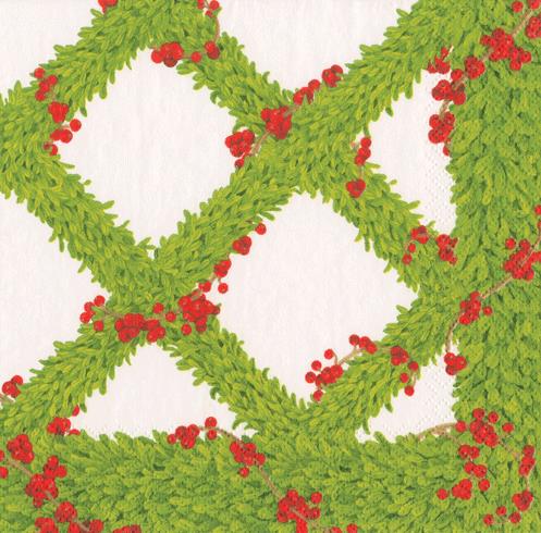 Paper Napkins -  Boxwood Trellis - Luncheon Size 20 Pack