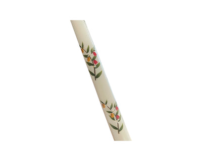 SAMPLES & OVERSTOCKS Classic Taper Candles 25cm Floral Print on White - Pack of 4 Candles CLEARANCE