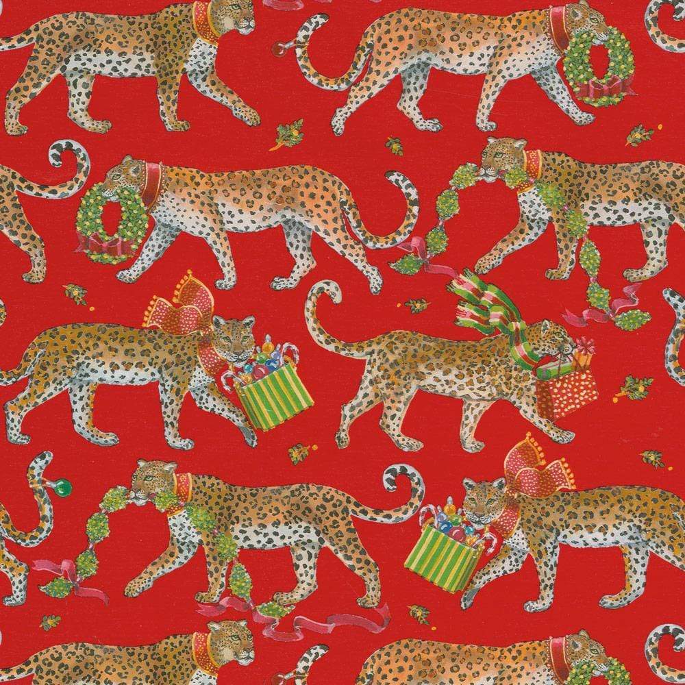 Caspari Paper Napkins - Christmas Leopards - Luncheon or Cocktail Size 20 Pk