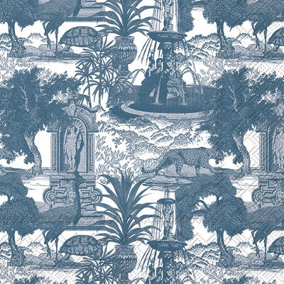 Caspari Paper Napkins - Exotic Fauna Blue - Luncheon or Cocktail Size 20 Pack