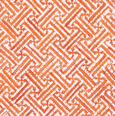 Caspari Paper Napkins - Fretwork - Orange - Luncheon Size 20 Pack