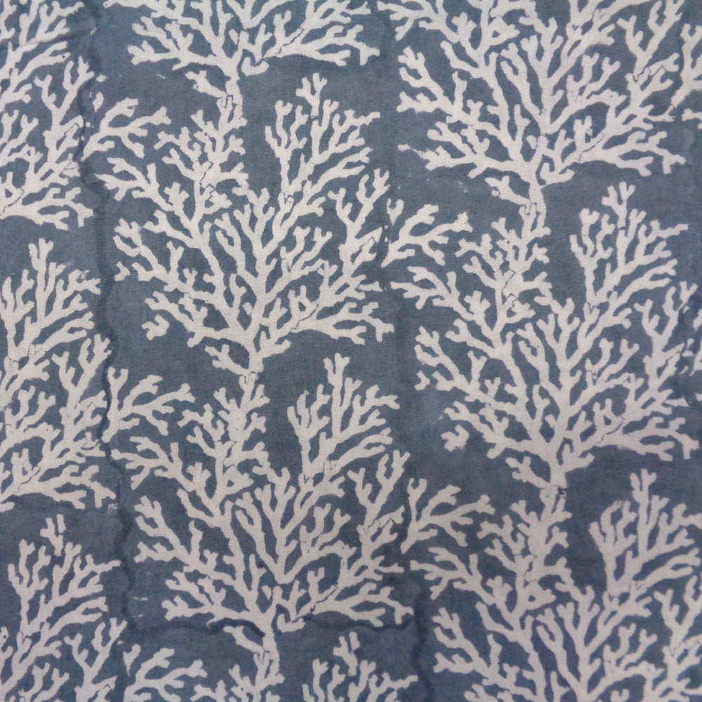 Block Printed Tablecloth 'Silver Coral'