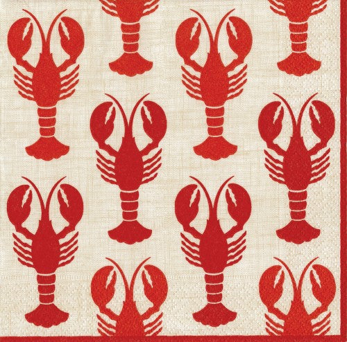 Caspari Paper Napkins - Lobsters - Luncheon Size 20 per pa