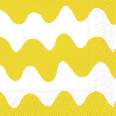 Marimekko Paper Napkins - Lock Yellow - Luncheon Size 20 Pack