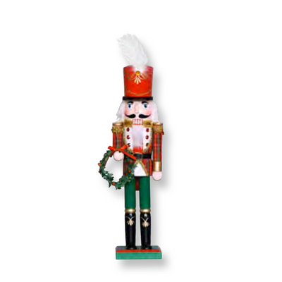 Christmas Nutcracker Statue with Wreath 38cm