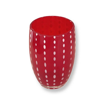 Set of 2 'Spots' Red Glass Tumblers 11.2cm H
