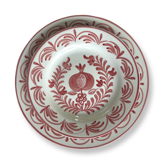 FINAL SALE Hand Painted in Spain 'Granada' Collection Plates - Dinner Plate or Salad Plate -Rose CLEARANCE *BELOW COST PRICE*